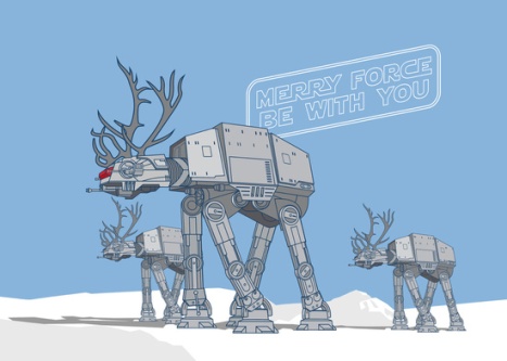 star wars christmas card scott park merry force be with you